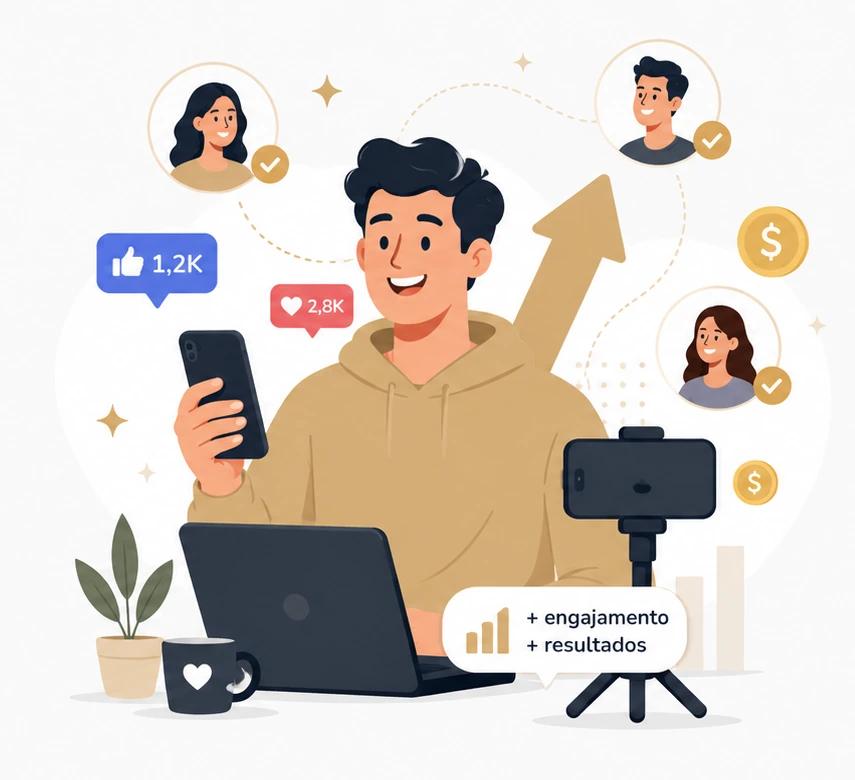 Influencer partnership illustration